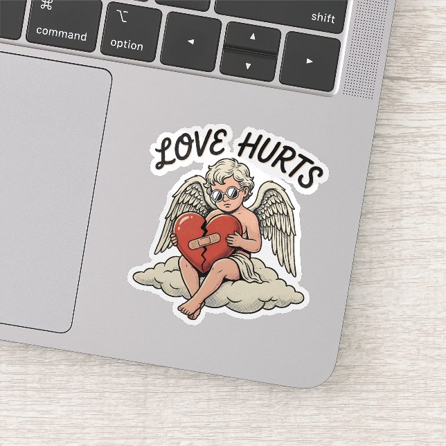 Sticker L'amour fait mal Cupidon Ange (Détail)