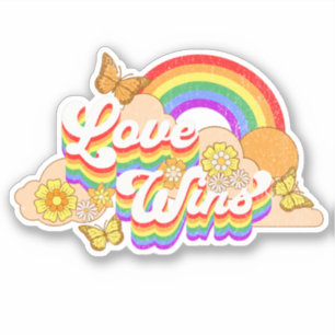 Sticker L'amour gagne la conception du texte