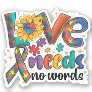 Sticker L'amour n'a pas besoin de mots - Sensibilisation s