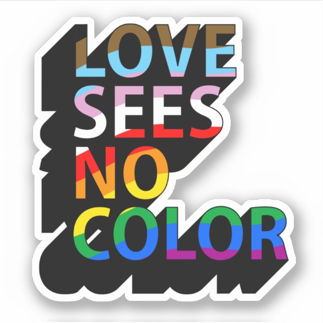 Sticker L'amour ne voit pas la couleur (Devant)