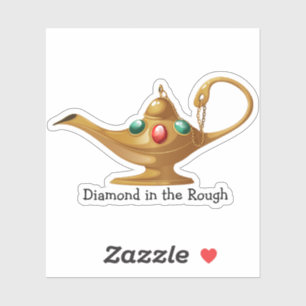Sticker Lampe Arabe en Or Ornée Diamant Brut