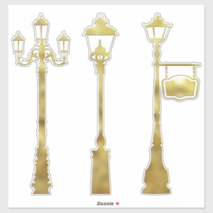 Sticker Lampe en laiton victorien post or clair