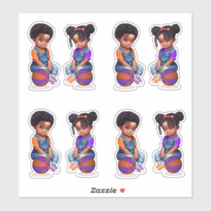 Sticker Lancers francs Arcs Violet Orange Basket-ball Garç