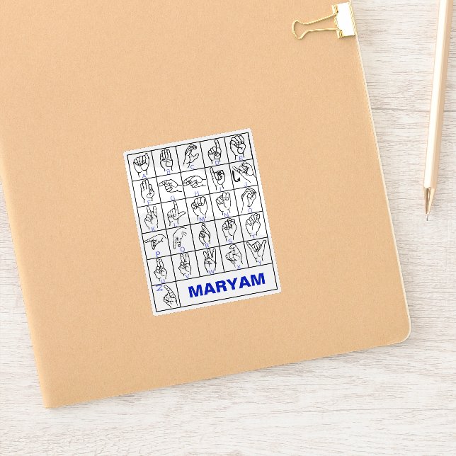 Sticker Langue des Signes Américaine pour les Sourds, Alph (Carnet)
