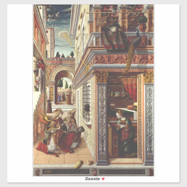 Sticker L'Annonciation Carlo Crivelli Art de la Renaissanc (Feuille)