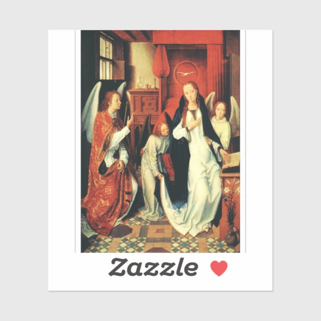 Sticker L'Annonciation de la Vierge Marie par Hans Memling (Feuille)