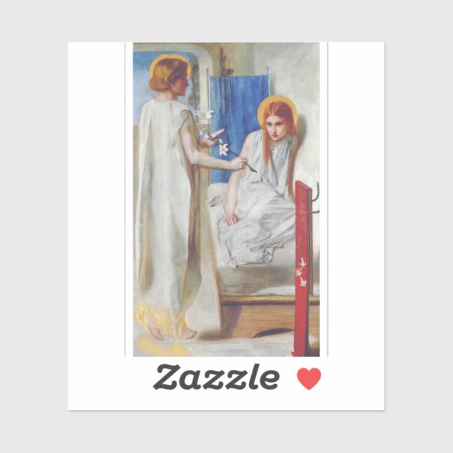 Sticker L'Annonciation par Dante Gabriel Rossetti (Feuille)
