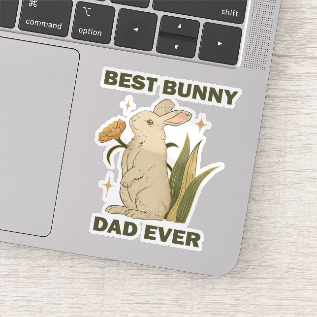 Sticker Lapin Amusant, Meilleur Papa De Lapin Jamais, Amou (Détail)