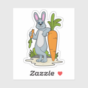 Sticker Lapin avec carotte
