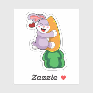 Sticker Lapin avec carotte