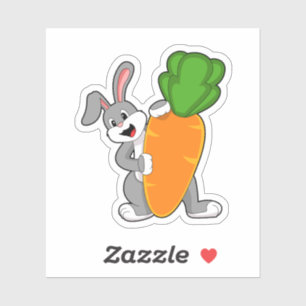 Sticker Lapin avec carotte
