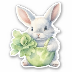 Sticker Lapin avec chou