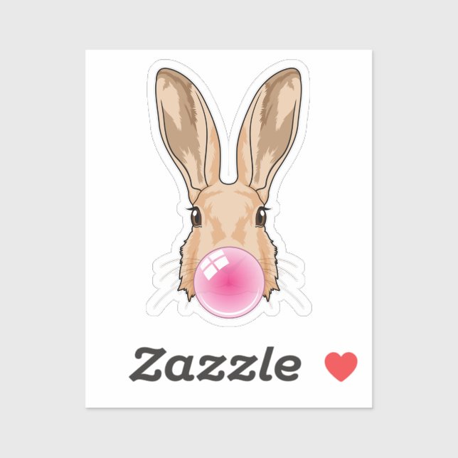 Sticker Lapin avec gomme à mâcher (Feuille)