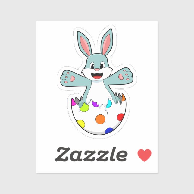 Sticker Lapin avec oeuf (Feuille)