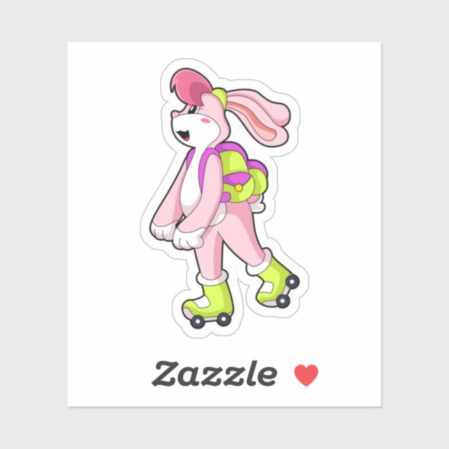 Sticker Lapin avec roulettes (Feuille)