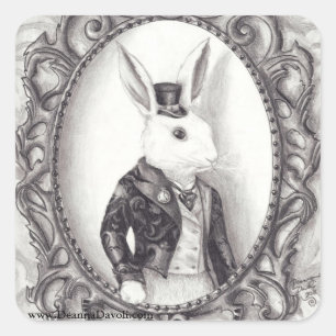 Sticker lapin blanc Alice dans Sticker au pays des