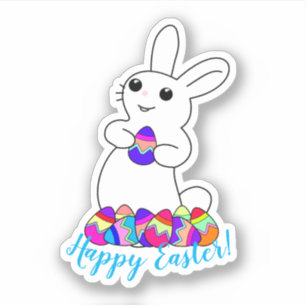 Sticker Lapin Blanc de Pâques