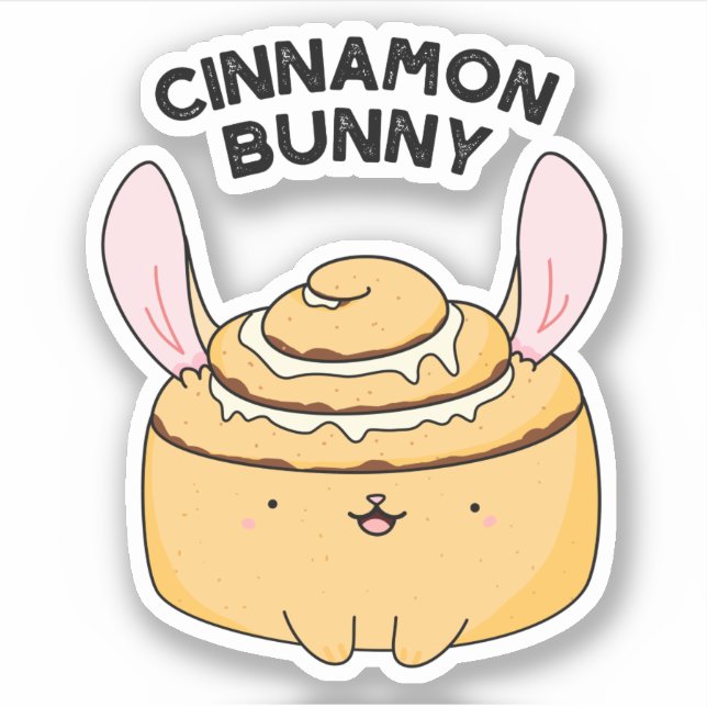 Sticker Lapin Cinnamon Drôle de Pun de Bun de Cannelle (Devant)