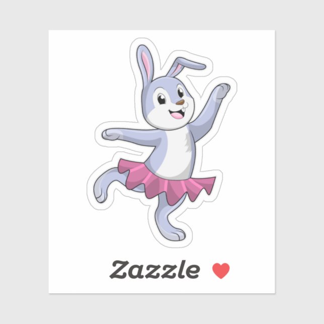 Sticker Lapin comme Ballerina au Ballet (Feuille)
