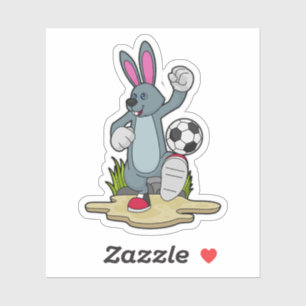 Sticker Lapin comme joueur de football avec Soccer