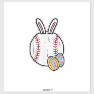 Sticker Lapin de baseball de Pâques Sports Hommes Garçons 