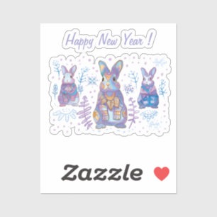 Sticker Lapin de Noël