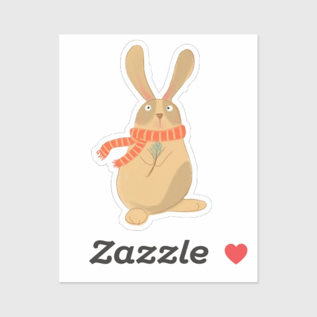 Sticker Lapin de Noël (Feuille)