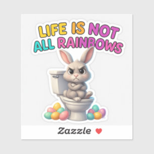 Sticker lapin de Pâques drôle