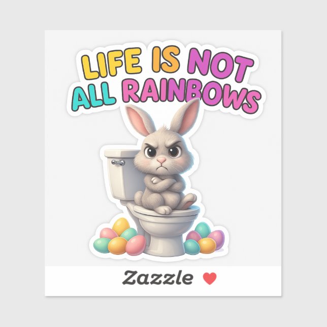 Sticker lapin de Pâques drôle (Feuille)