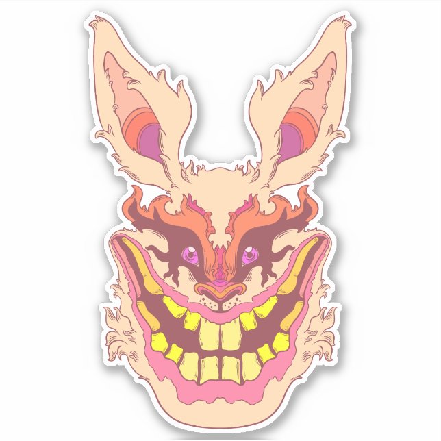 Sticker Lapin de Pâques effrayant (Devant)