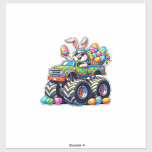 Sticker Lapin de Pâques Monster Truck Œufs Lapin Cool T-