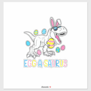 Sticker Lapin de Pâques Oeuf de Dinosaure A Saurus TRex En