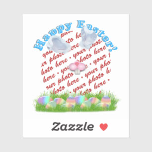 Sticker Lapin de Pâques (Oreilles & Nez Ajustables) Cadre