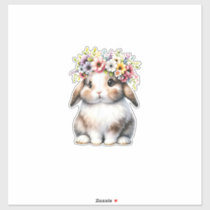Sticker Lapin de Pâques pour femmes filles - Fleur de Lapi