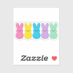 Sticker Lapin de Pâques Rétro Marshmallow Peeps Coloré