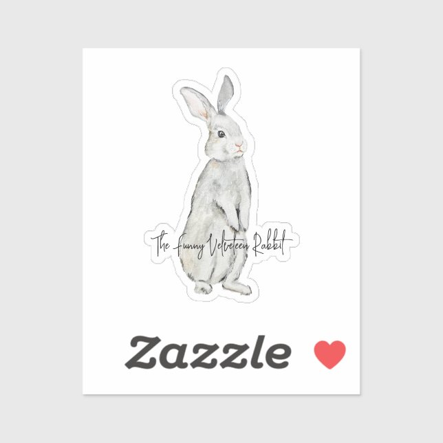 Sticker Lapin de velours drôle (Feuille)