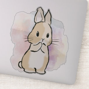 Sticker Lapin debout aquarelle