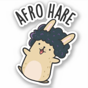 Sticker Lapin Drôle De Lièvre Afro Avec Pun Afro