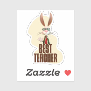 Sticker Lapin drôle Meilleur Enseignant