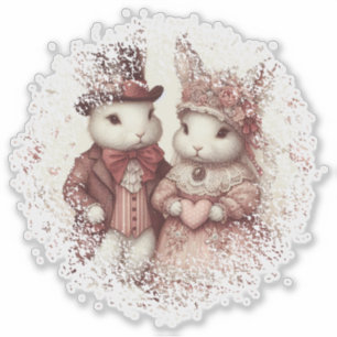 Sticker Lapin Élégant Fantaisiste Vintage
