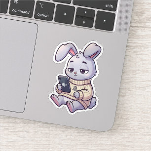Sticker Lapin en mode silencieux