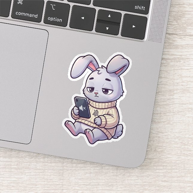 Sticker Lapin en mode silencieux (Détail)