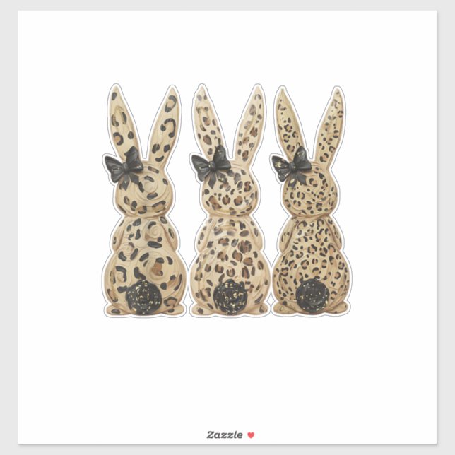 Sticker Lapin Mignon Arc Léopard Drôle de Pâques Chrétien  (Feuille)