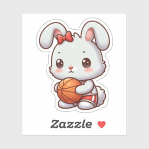 Sticker lapin mignon, lapin, basket