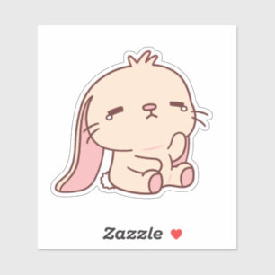 Sticker Lapin Triste Mignon