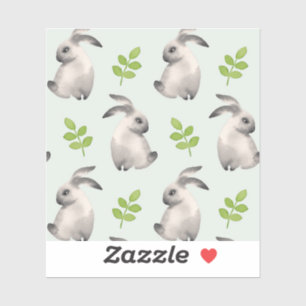 Sticker Lapins d'aquarelle et herbe