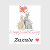 lapins d'aquarelle Heureuse Sainte-Valentin