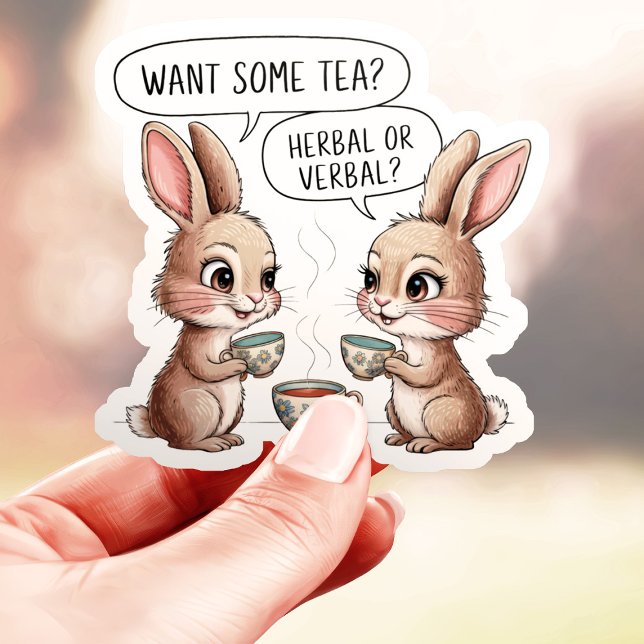 Sticker Lapins de thé aux herbes ou verbaux (Créateur téléchargé)