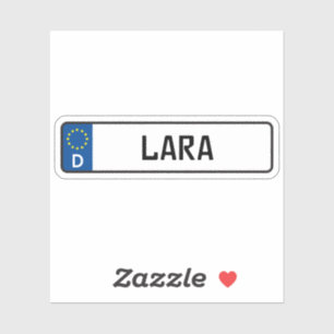 Sticker Lara Plaque allemande de licence de voiture