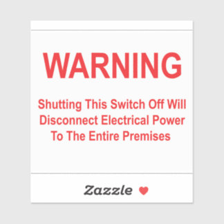 Sticker L'Arrêt De Cet Interrupteur Déconnecte L'Alimentat